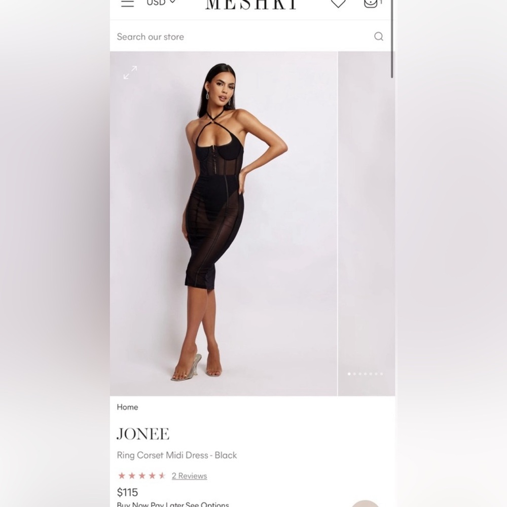 Black Meshki Dress NWT